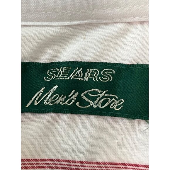Vintage Sears Mens Short Sleeve Striped Shirt Size 16.5 - Picture 5 of 8